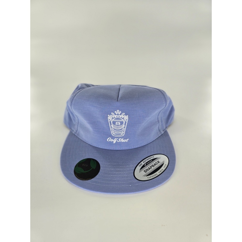 Travis Mathew Eco Collection Golf Snapback Hat Blue "Shot Back Again" New